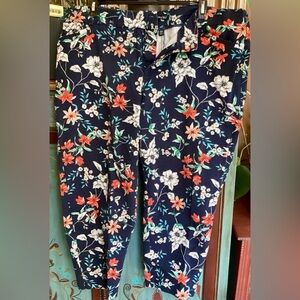 Roz & Ali Navy Floral Pants 22W